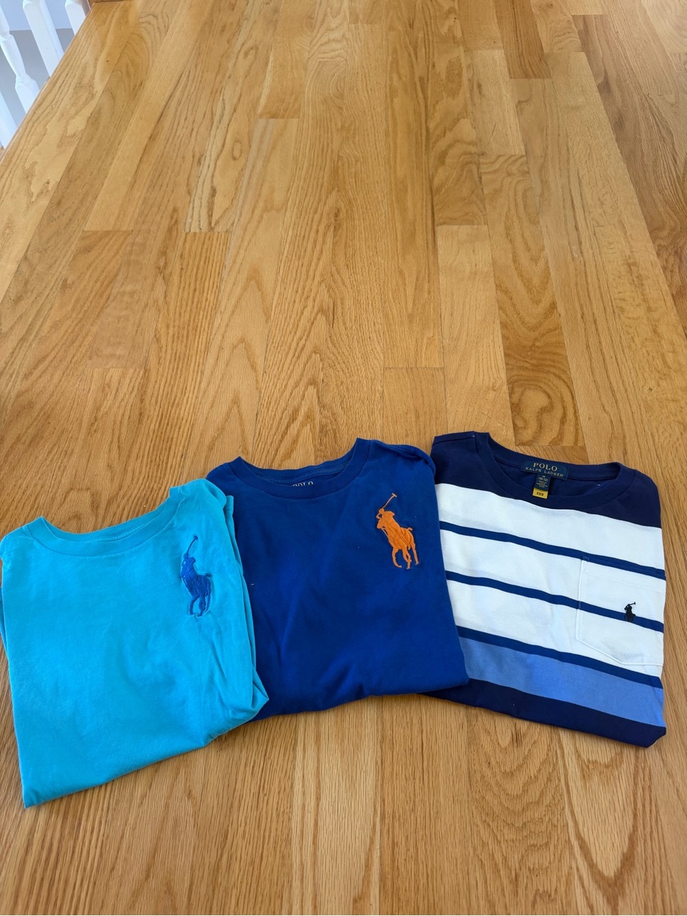 Polo by Ralph Lauren Kids Short Sleeve Tees — Aqua, Royal Blue & Navy Stripe